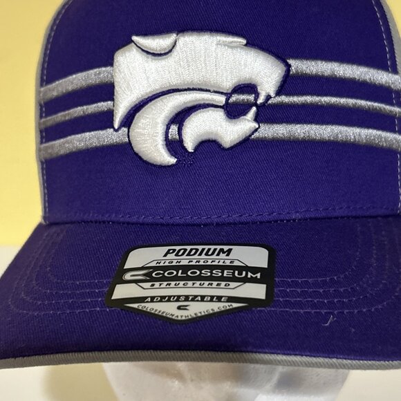 K-State Wildcats Hat Men Purple SnapBack Cap NCAA Collegiate School New - Picture 3 of 8